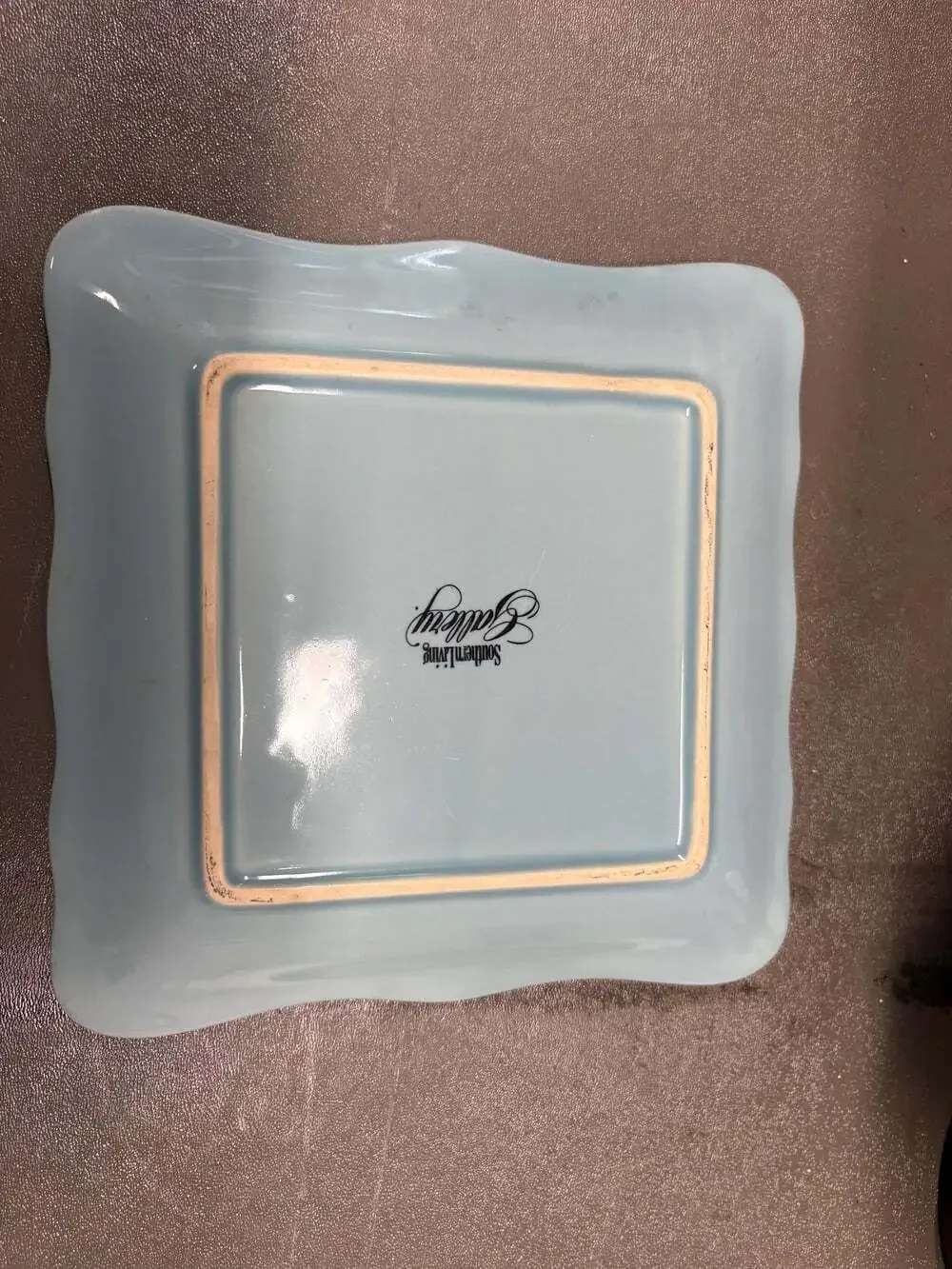 Southern Living Gallery Accent Plate Pacific Blue Rope Border 7.5